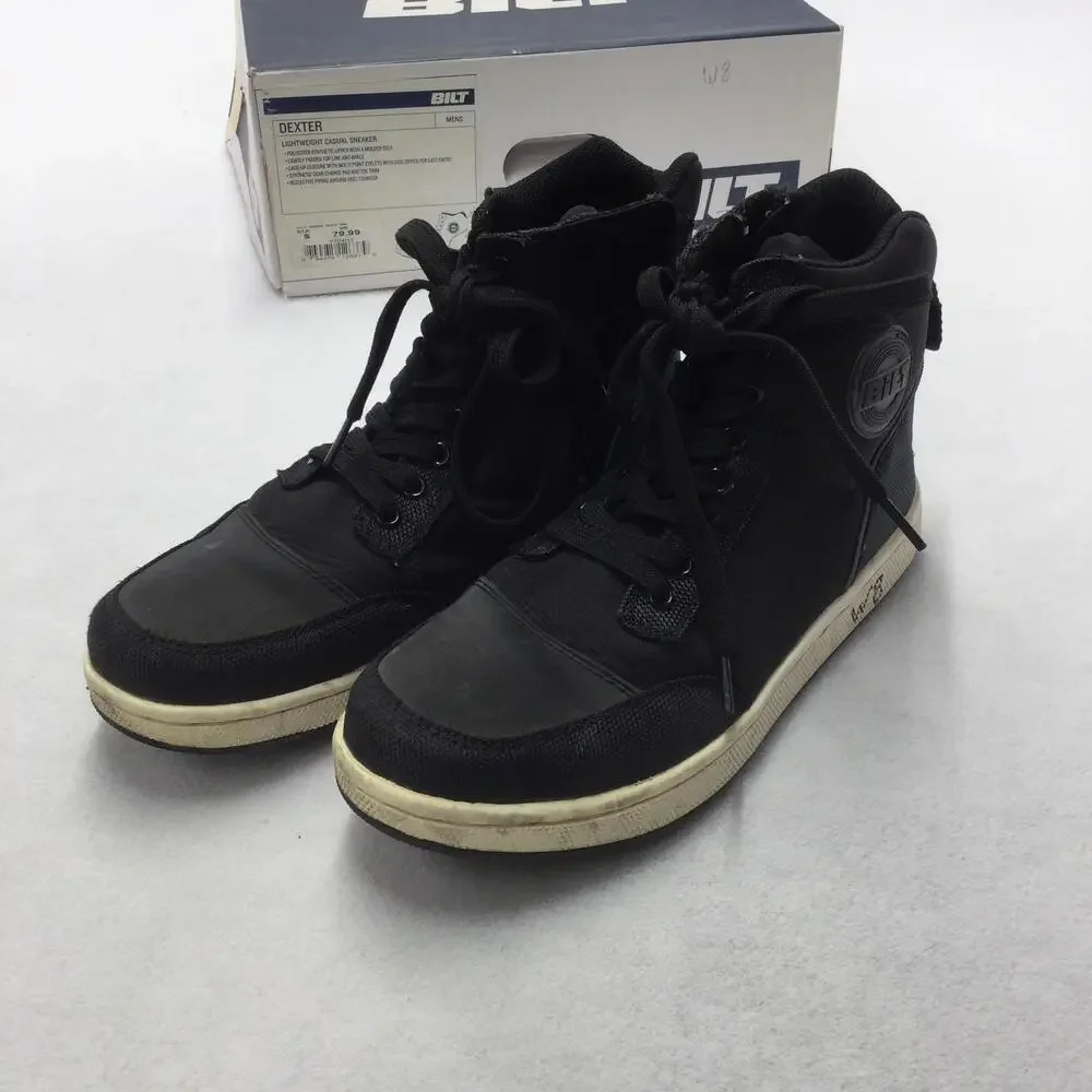 BILT Dexter Shoes Mens Size 8 Black Lightweight Casual Side Zip High Top Sneaker